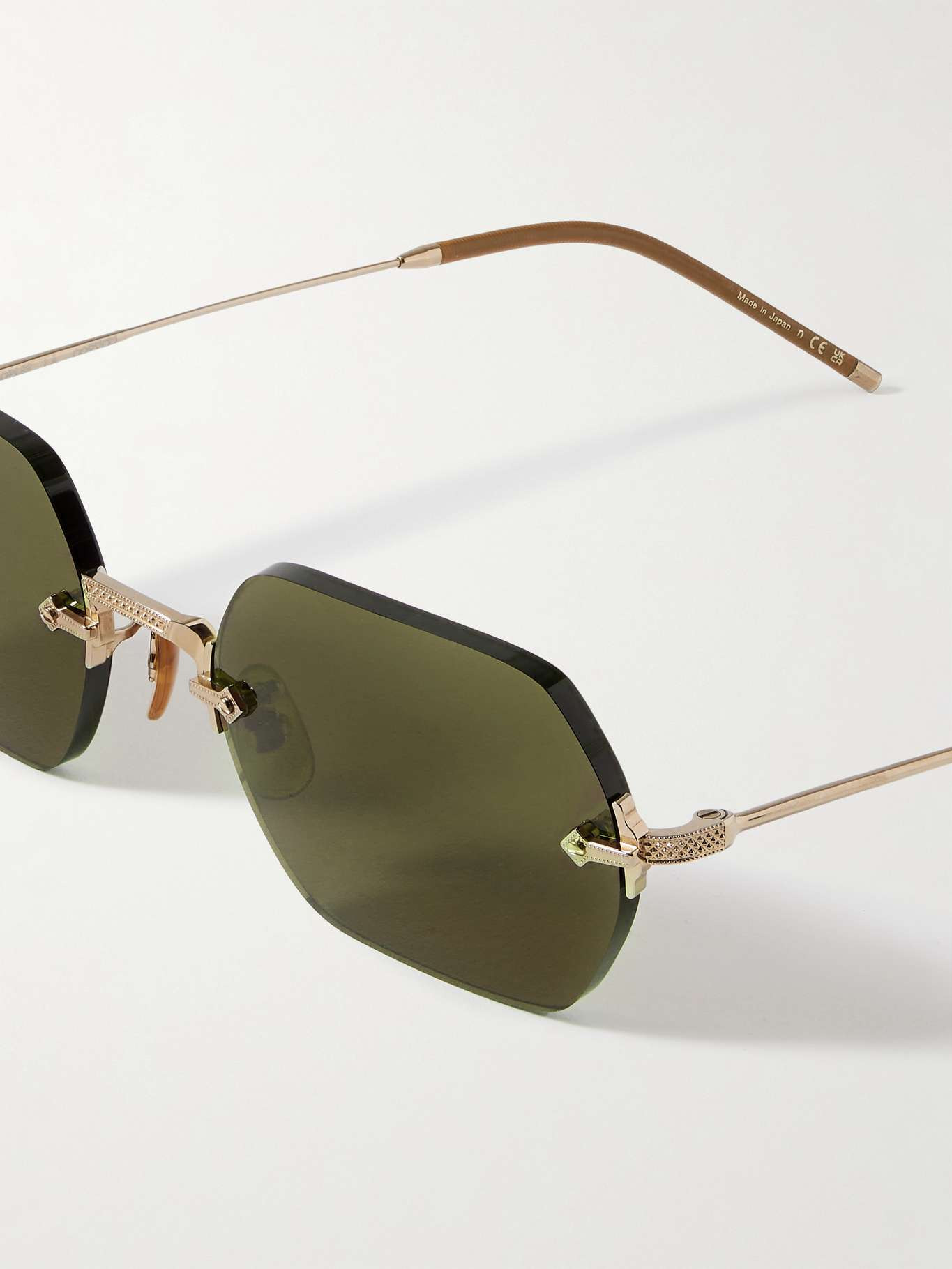 TK-13 rimless hexagon-frame gold-tone sunglasses Gold - 4