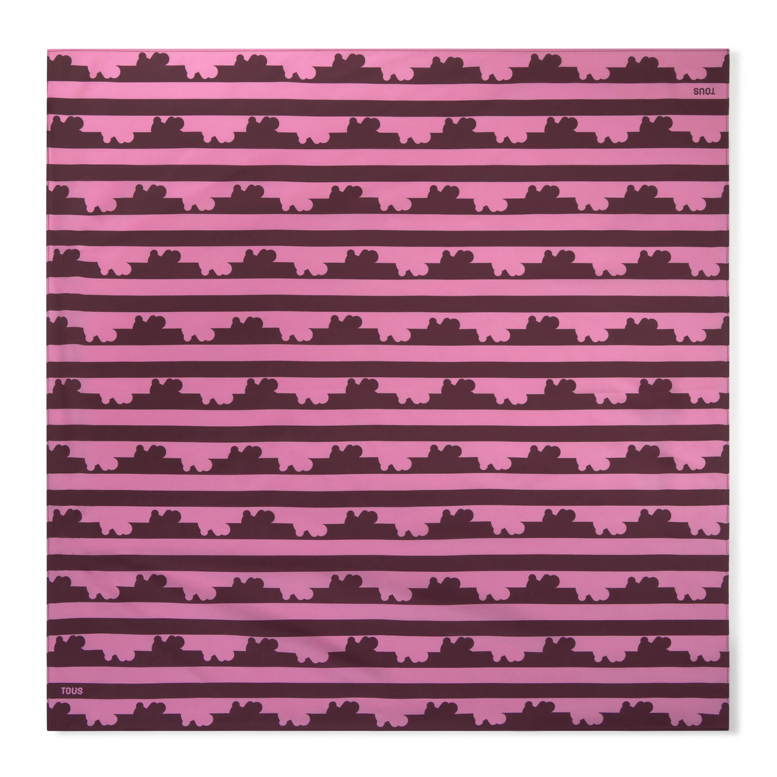 Burgundy and pink silk Scarf TOUS Bear Stripes - 1