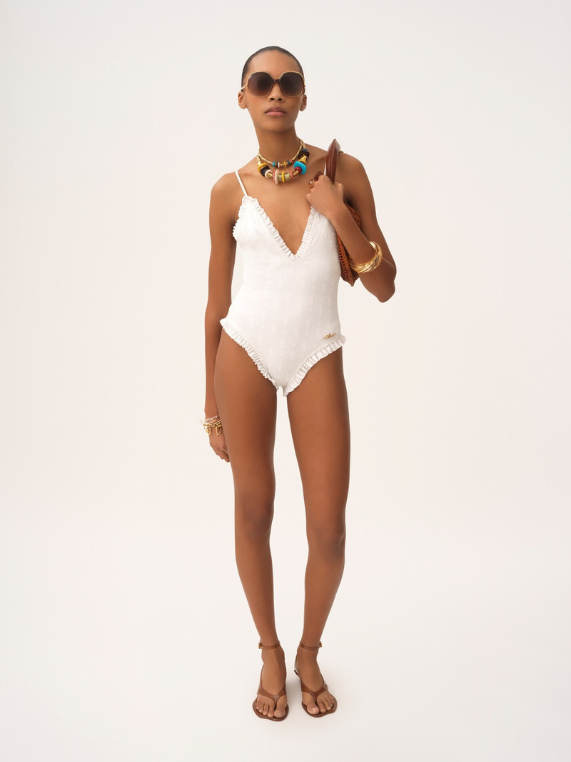 Chloé RUFFLED V-NECK ONE-PIECE SWIMSUIT outlook