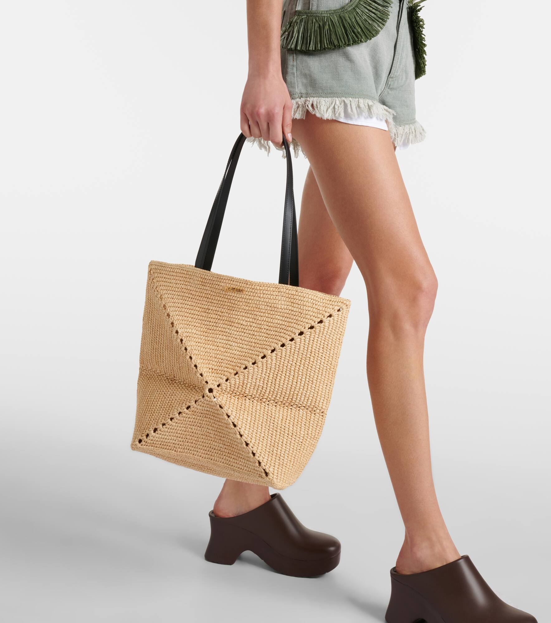 Paula's Ibiza Puzzle Fold raffia tote bag - 2