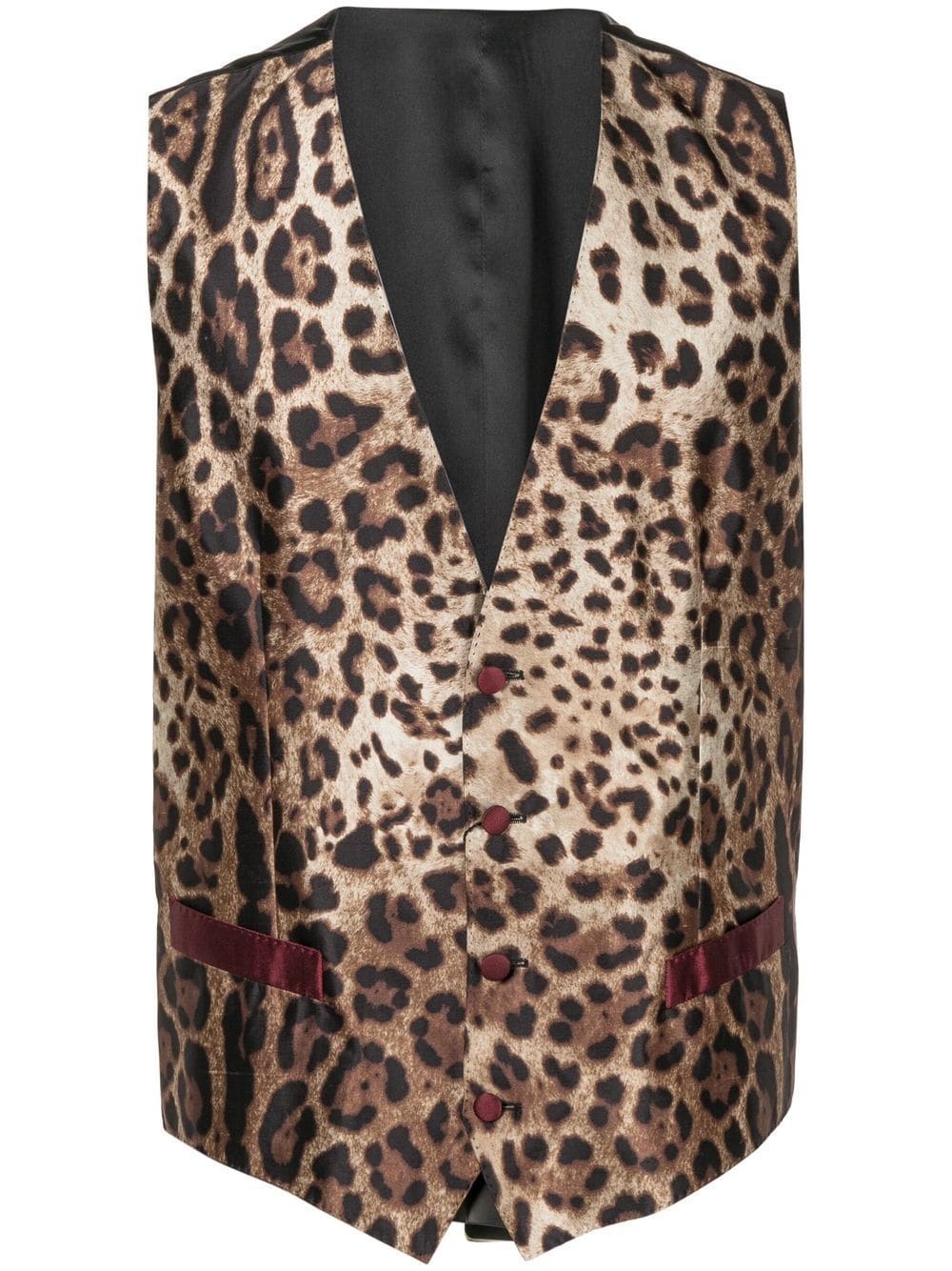 leopard-print tailored waistcoat - 1