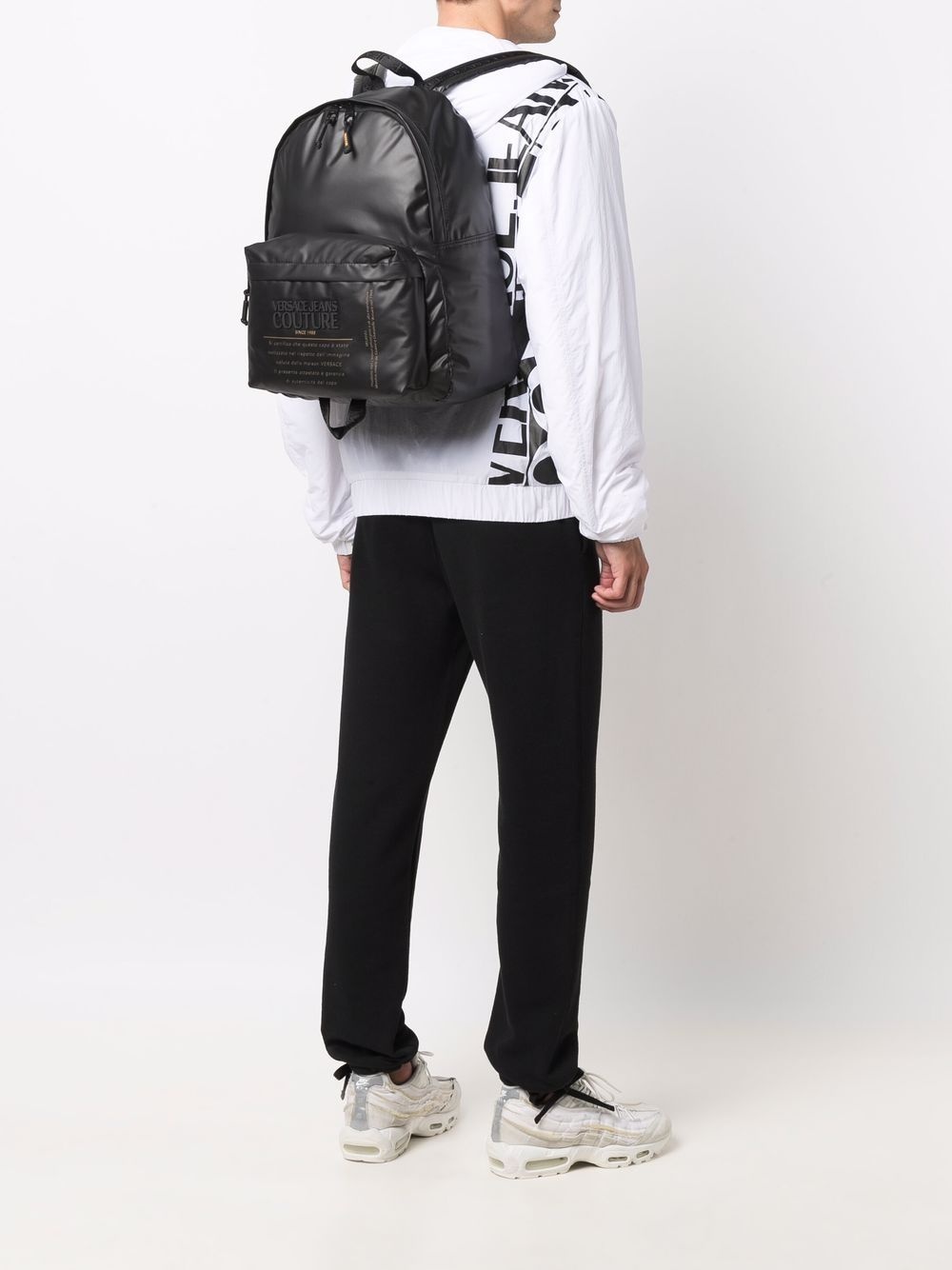 raised logo zip-around backpack - 2