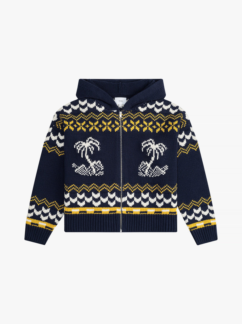 RHUDE PALMA KNIT ZIP-UP - 1