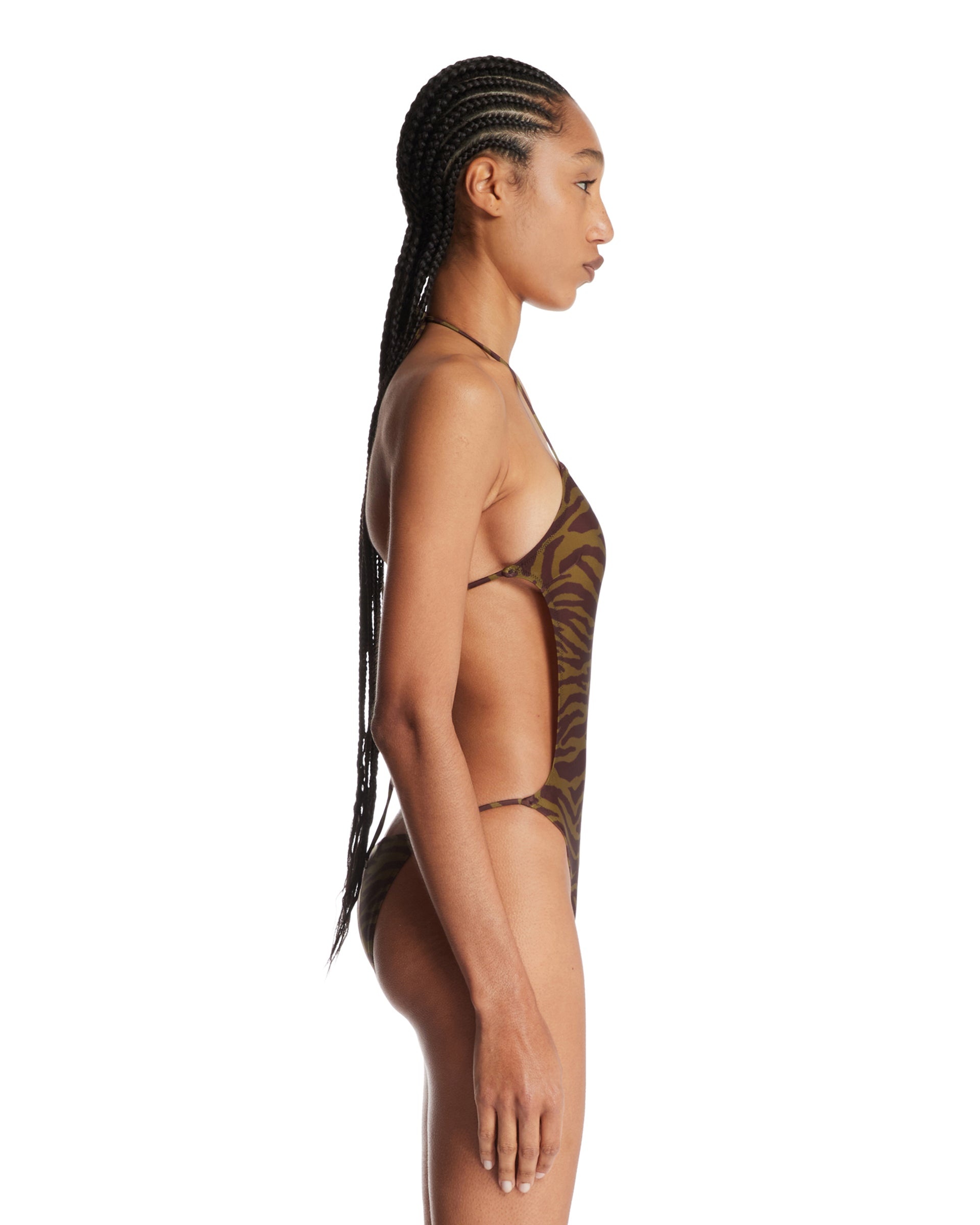 Brown Animal Print One-Piece - 5