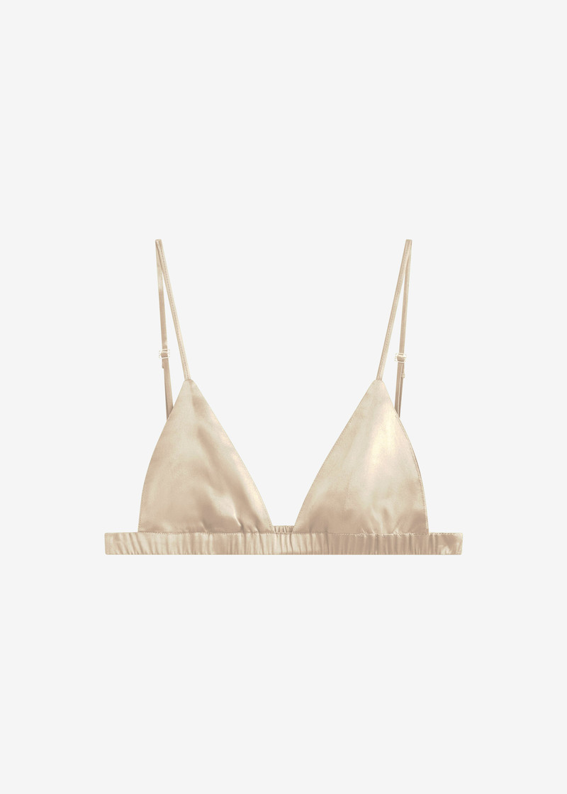 Nina Silk Bralette - Champagne - 1