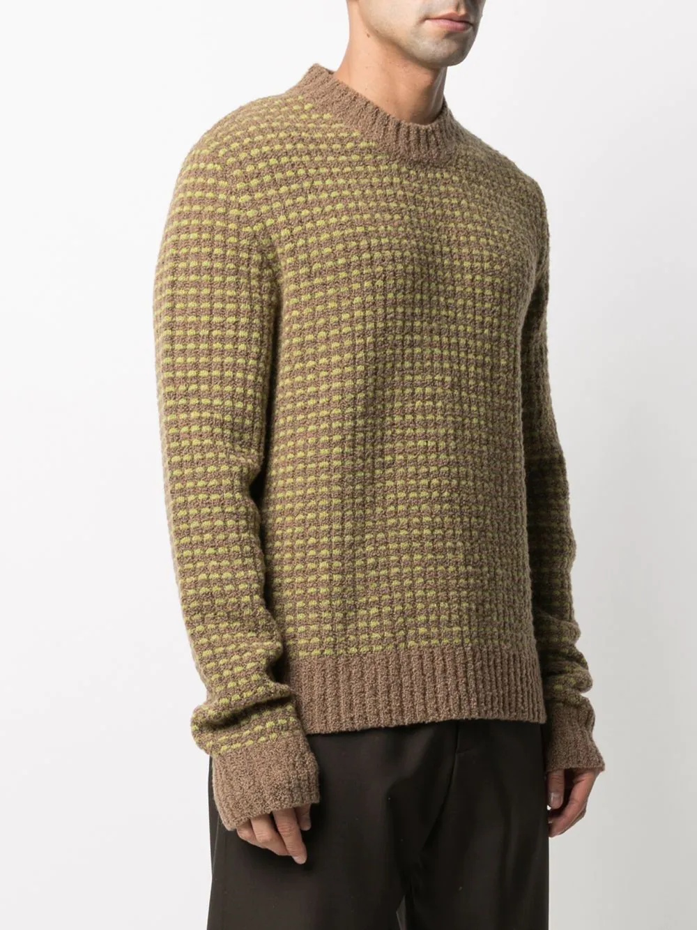 check pattern knitted jumper - 3