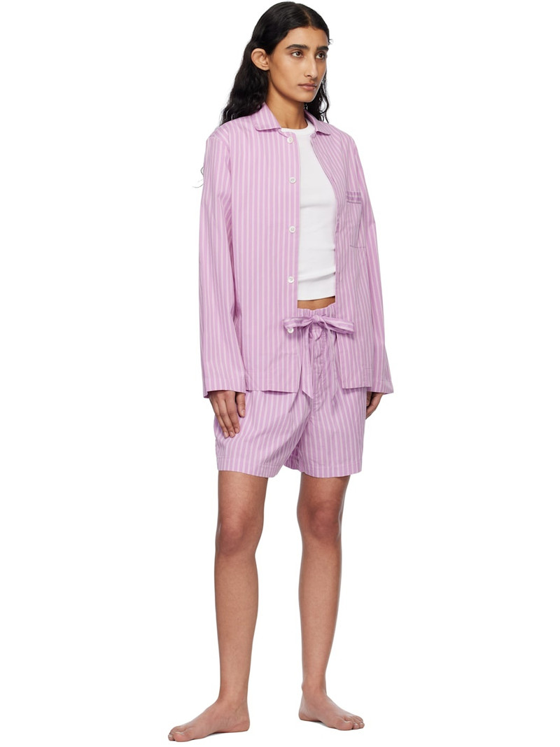 TEKLA Purple & Pink Poplin Long-Sleeved Pyjama Shirt outlook