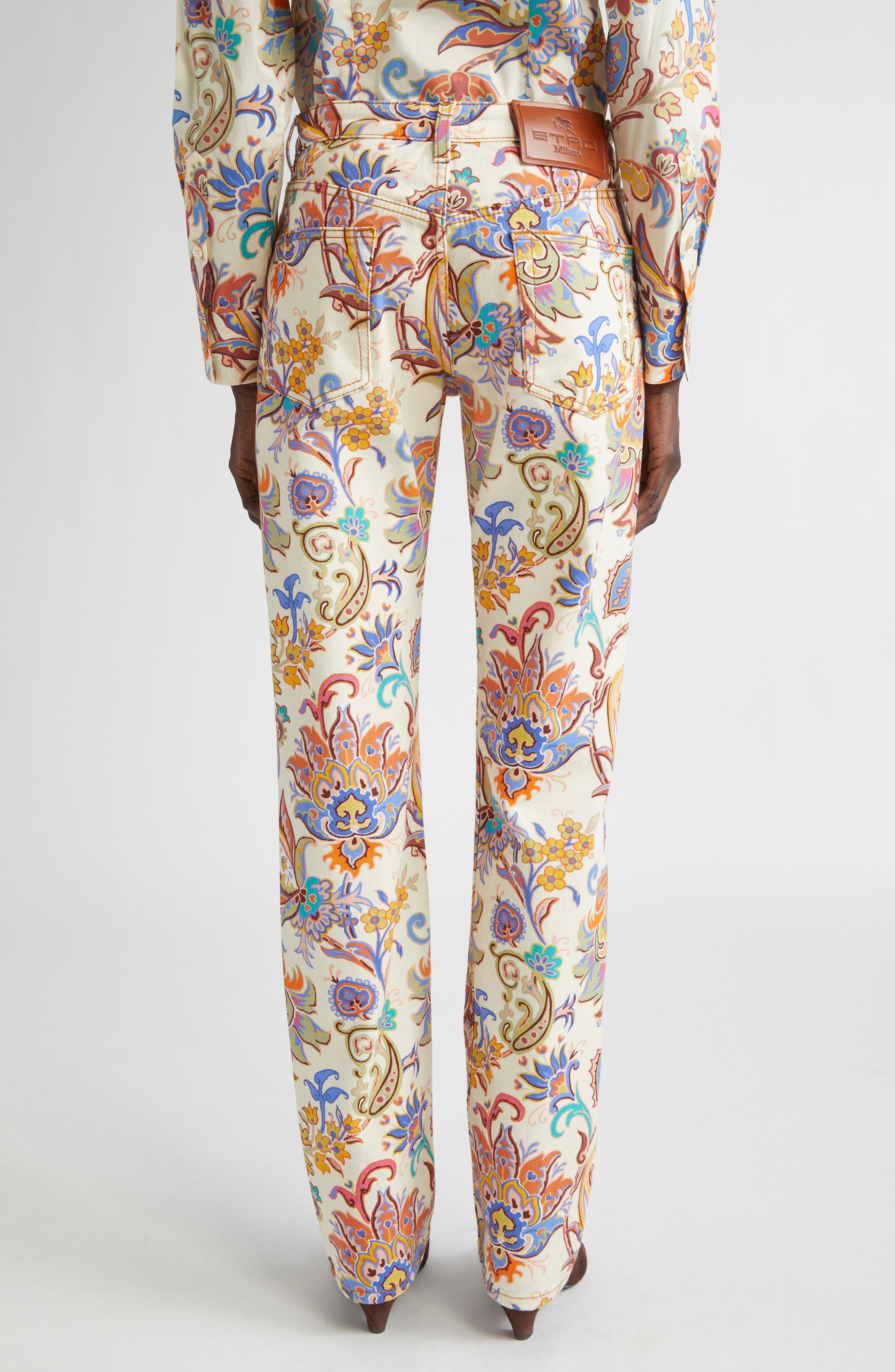 Etro Paisley Straight Leg Pants in Stampa F.do Bianco at Nordstrom - 3