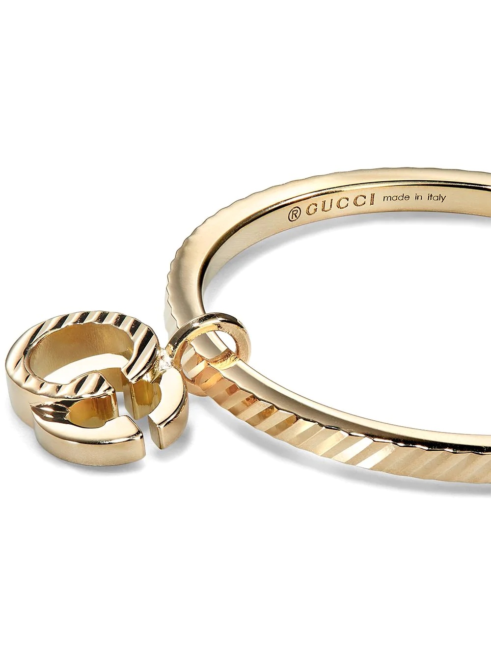 18K yellow gold Running logo ring - 3