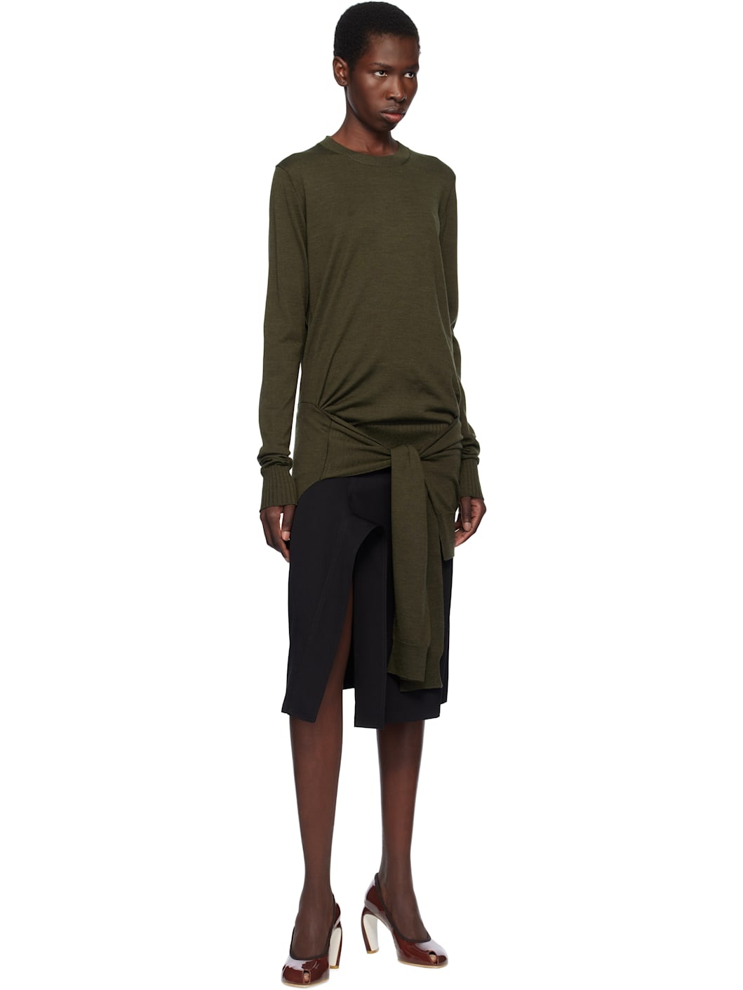 Khaki Mixed Wool Sweater - 4