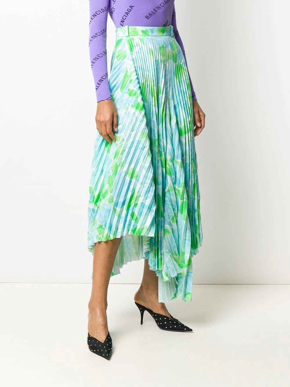 Dynasty floral-print pleated skirt - 3