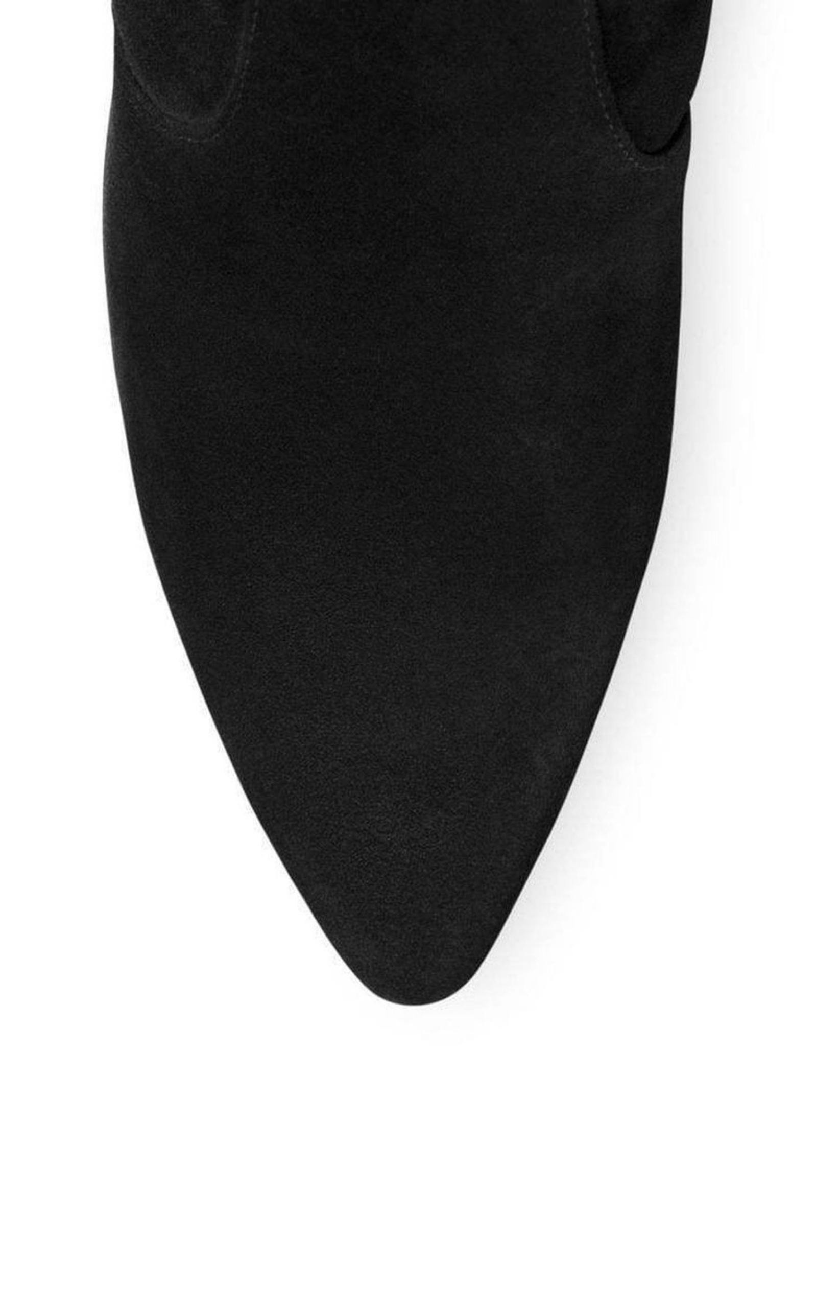 Cling Black Suede Sock Booties - 7