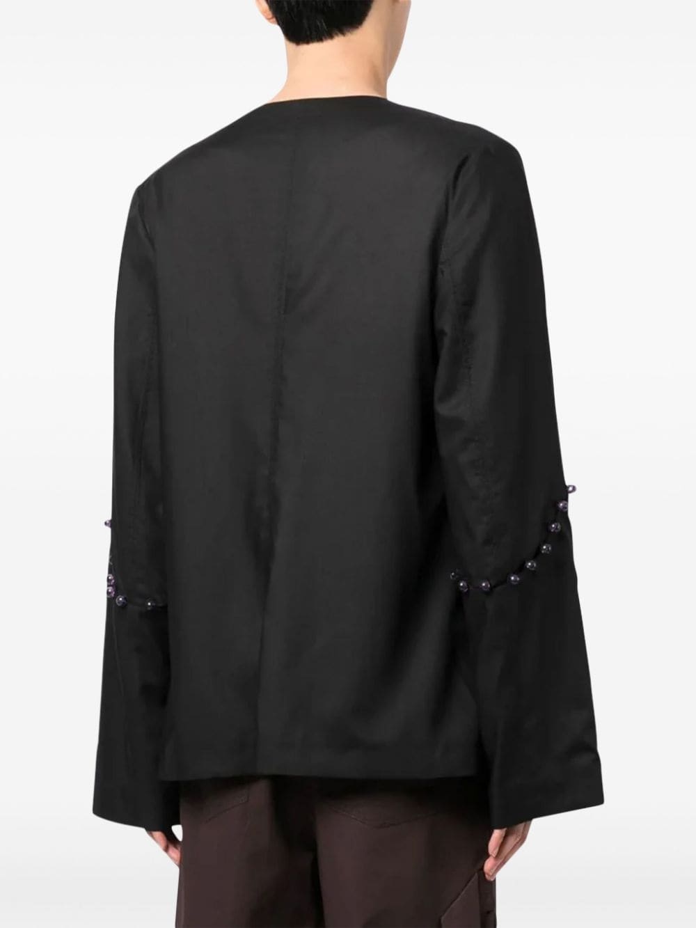 NAMACHEKO bead-embellished wool shirt jacket | REVERSIBLE