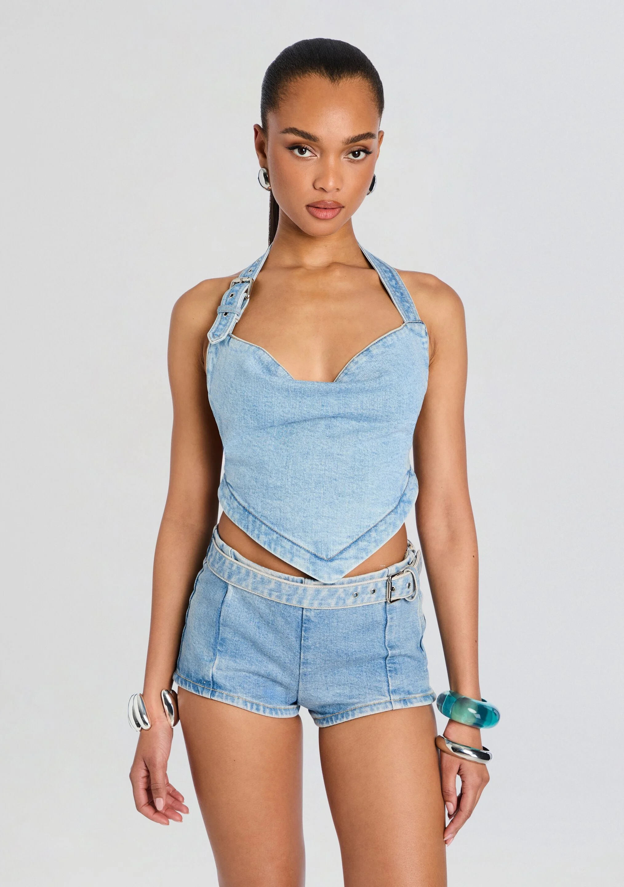 AMELISSE DENIM TOP - 1