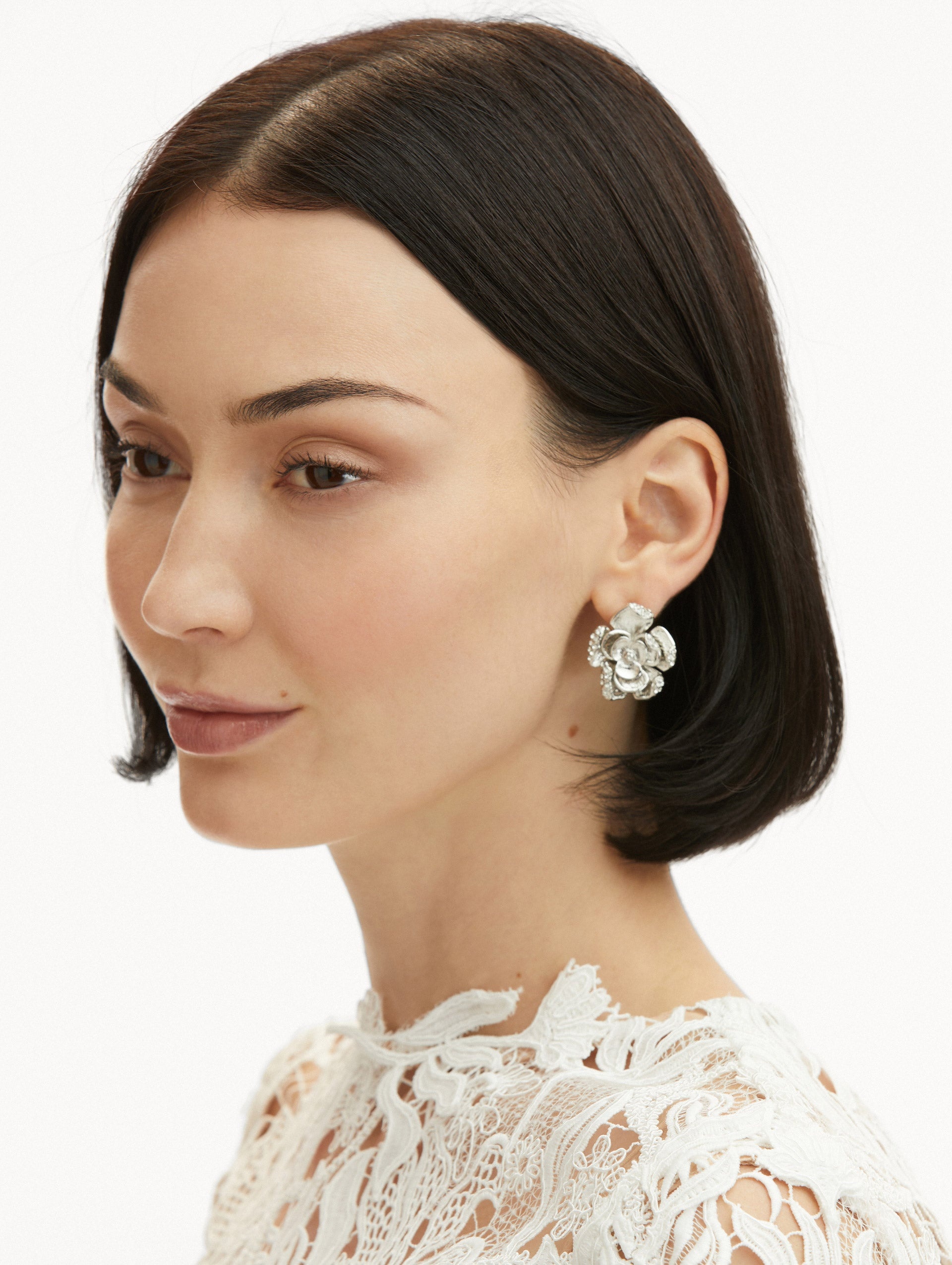 SMALL PAVÉ ROSE EARRINGS - 2