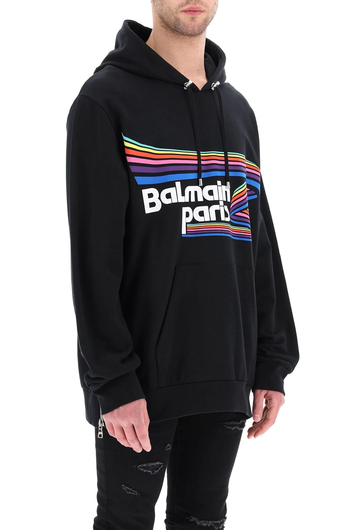 SWEATSHIRT WITH MULTICOLOR RUBBER FLOCK LOGO - 3