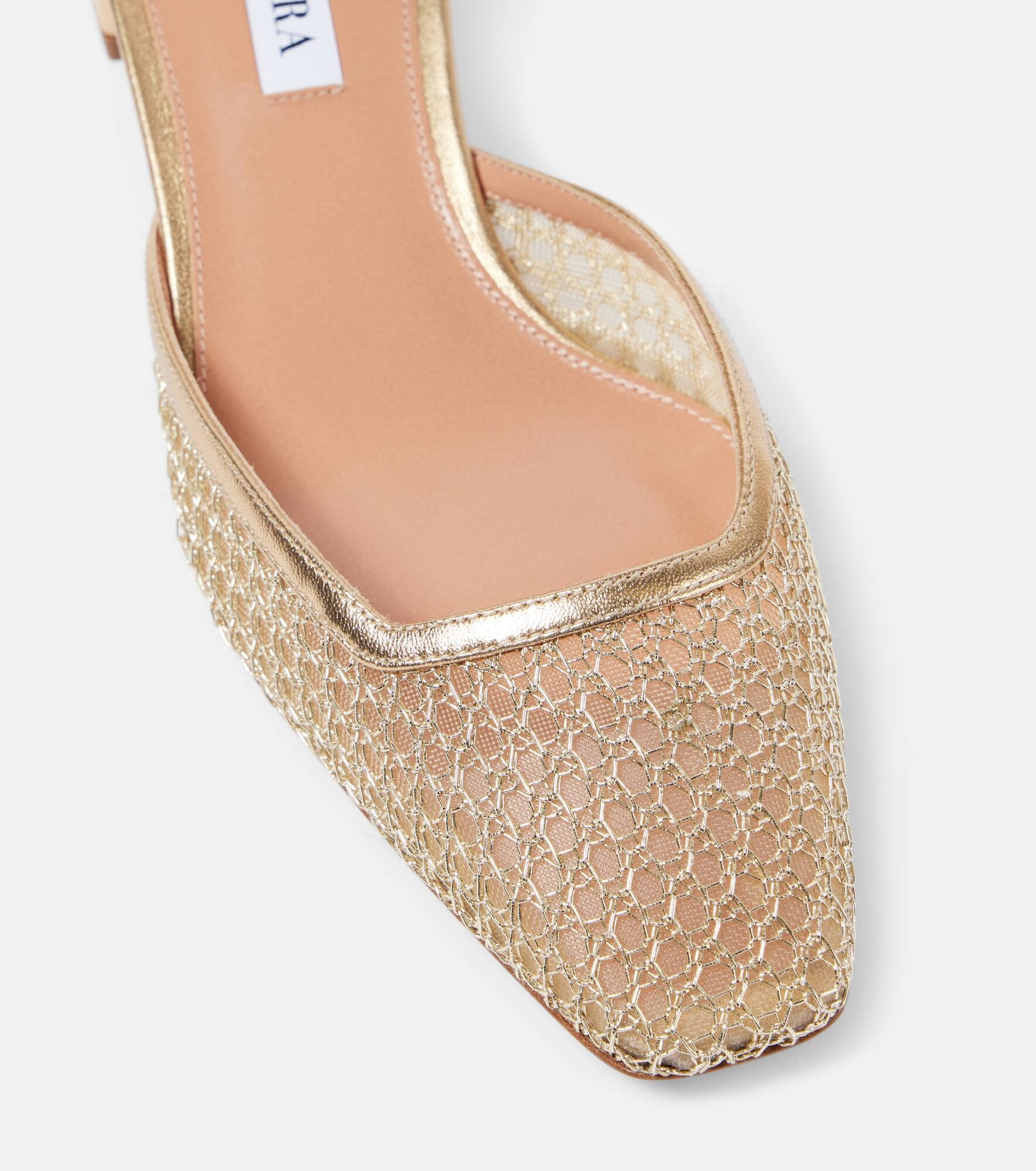 Asha 35 leather-trimmed mesh pumps - 5