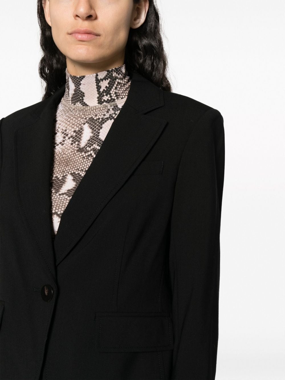 single-breasted wool-blend blazer - 5