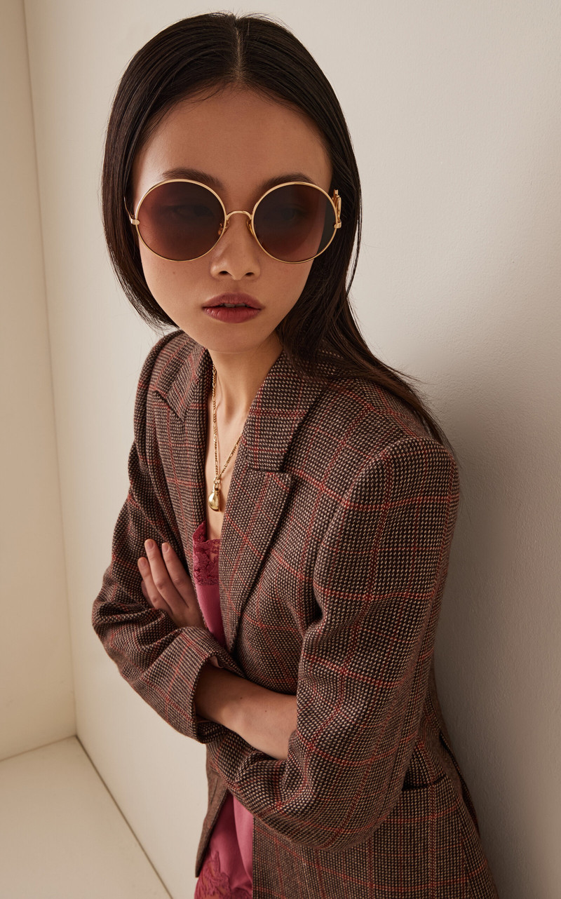Chloé Chloé Iconic Round-Frame Metal Sunglasses brown outlook