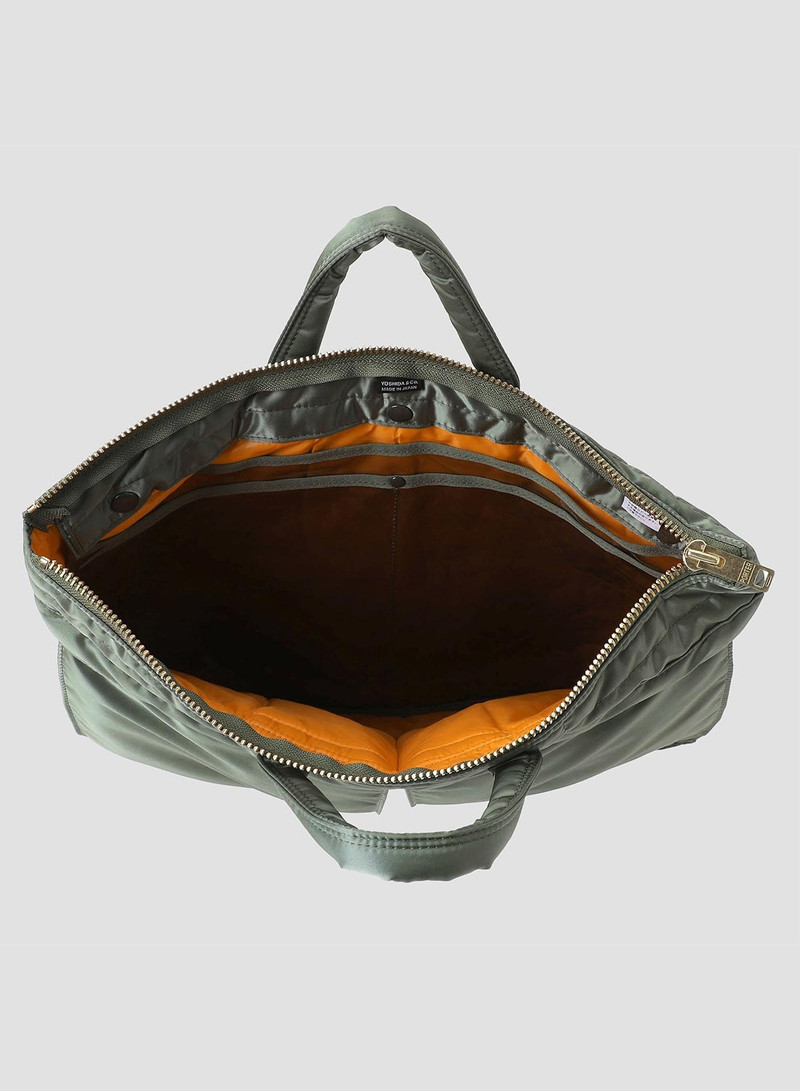 Porter-Yoshida & Co Tanker Short Helmet Bag Large in Sage Green 3