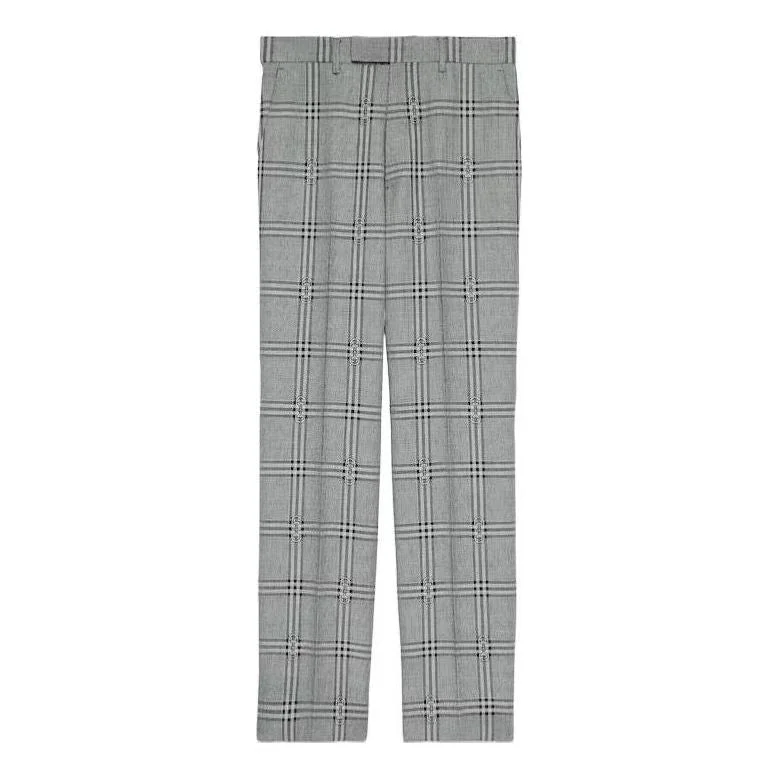 Gucci Horsebit Check Wool Tailored Pant 'Grey Black' 680704-ZAOPD-1016 - 1
