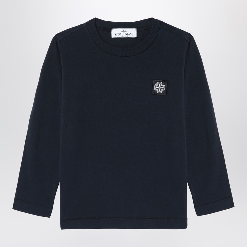 Long-sleeved navy blue T-shirt - 1