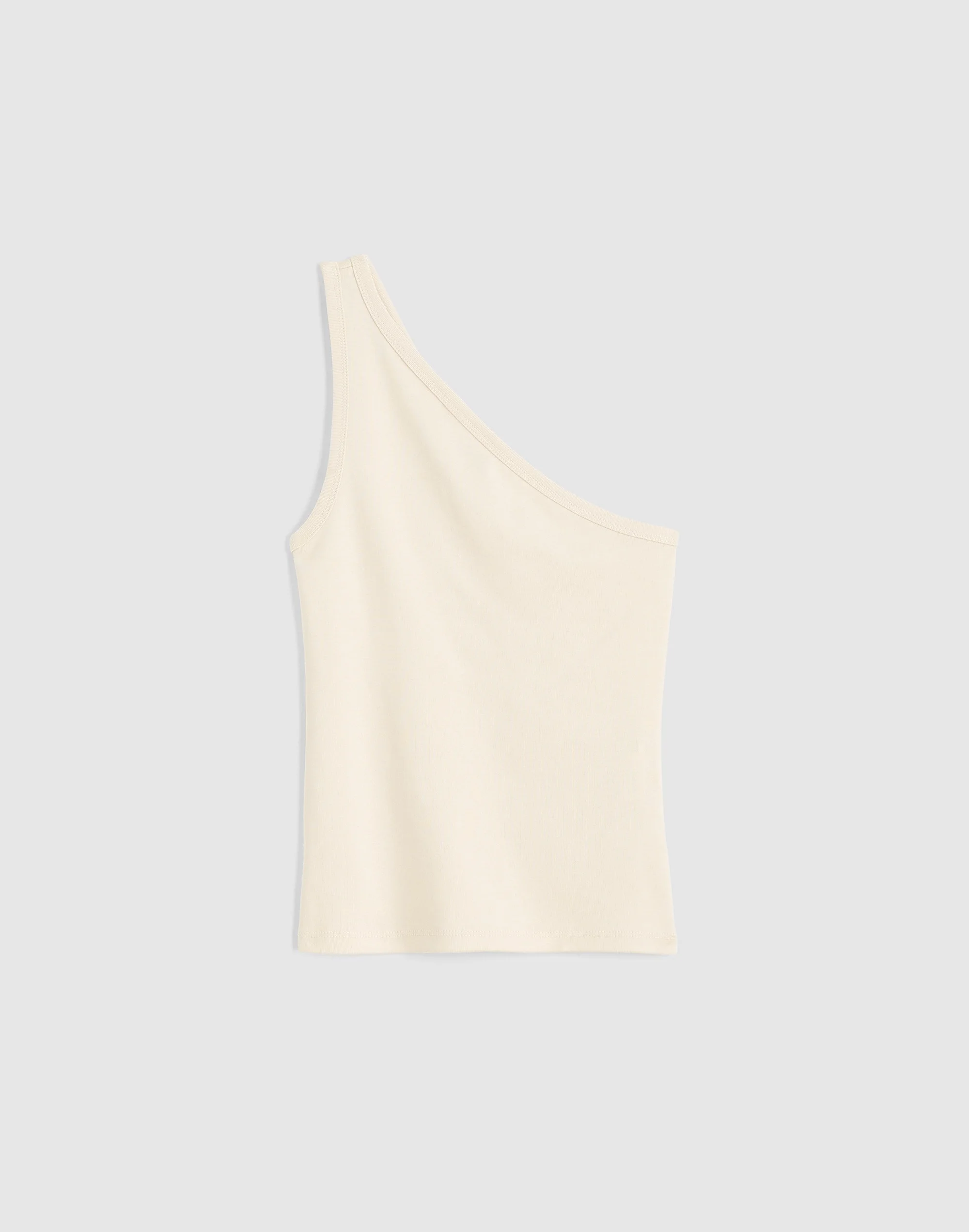 The '90s One-Shoulder Tank in Compact Cotton - 1