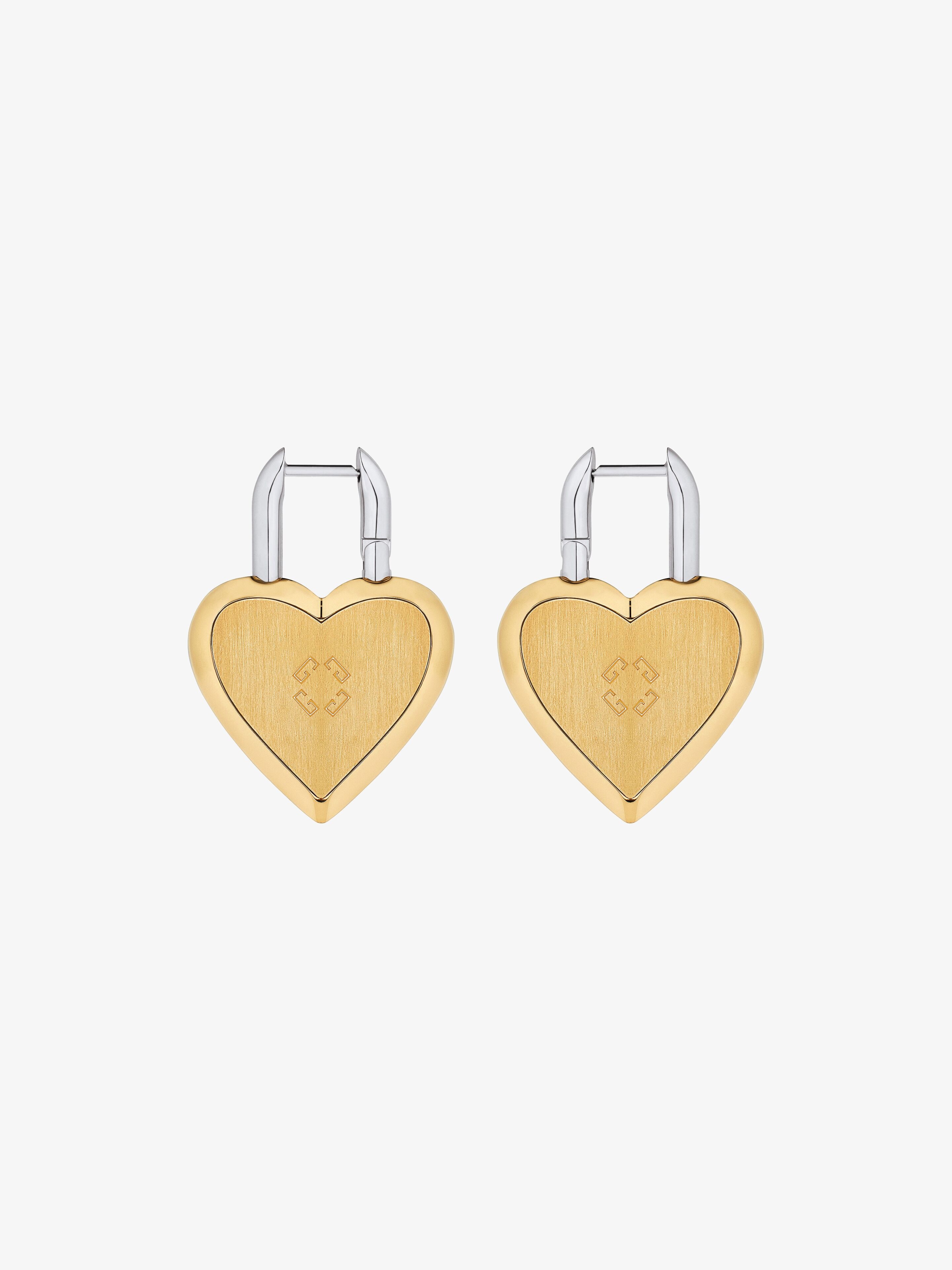 HEART LOCK EARRINGS IN METAL - 3