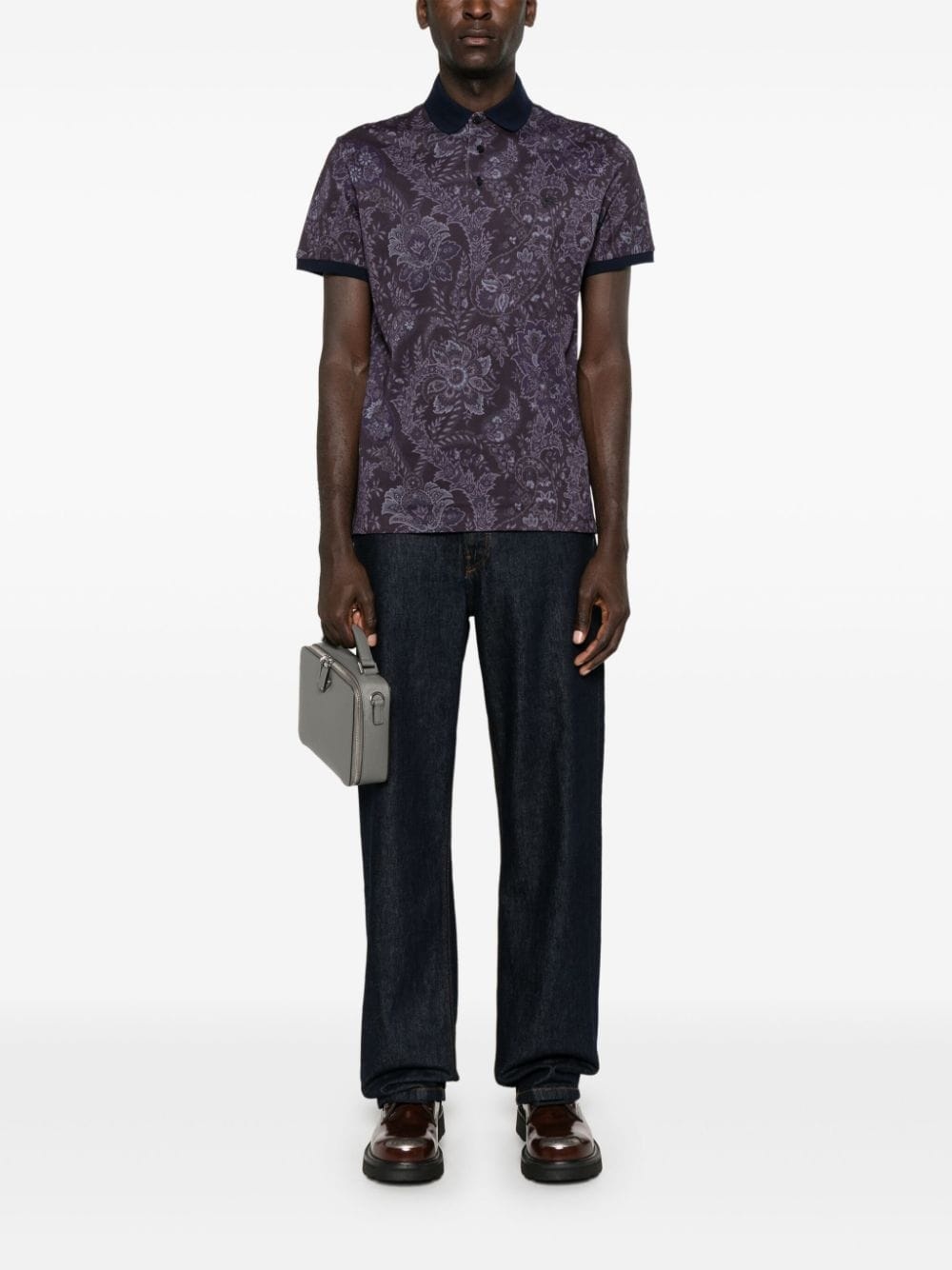 floral-paisley polo shirt - 2