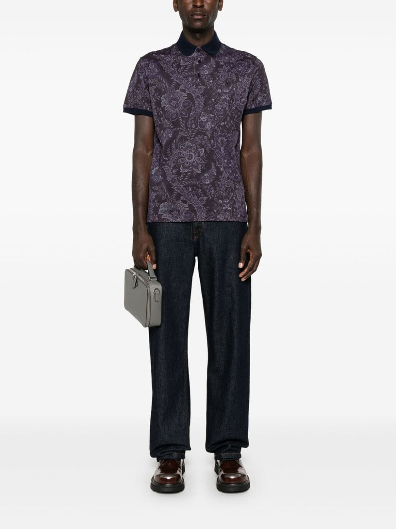 Etro floral-paisley polo shirt outlook