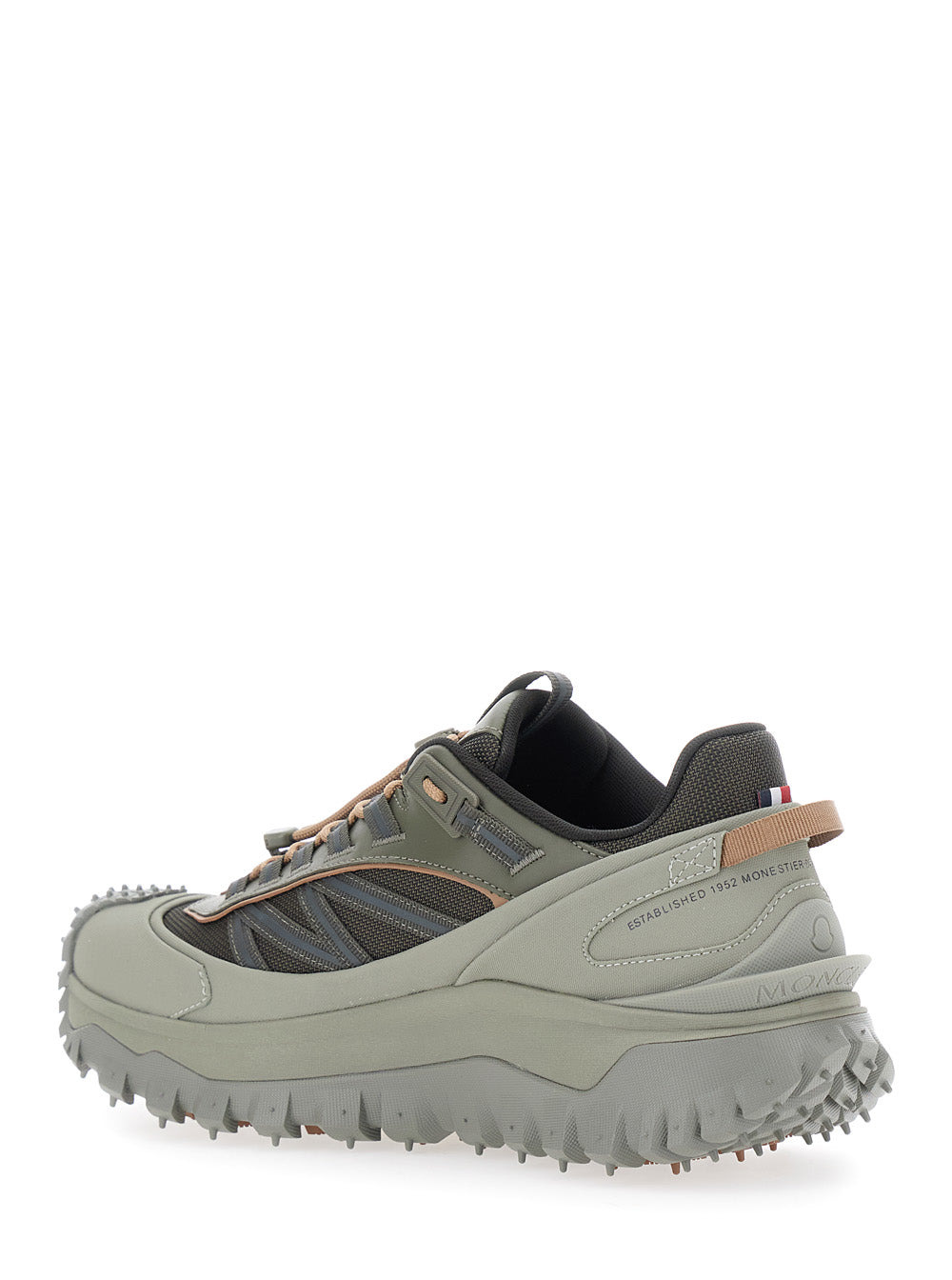 Moncler Men 'Trailgrip' Green Low Top Sneakers With Logo Lettering On Tongue And Rear In Leather Man - 3