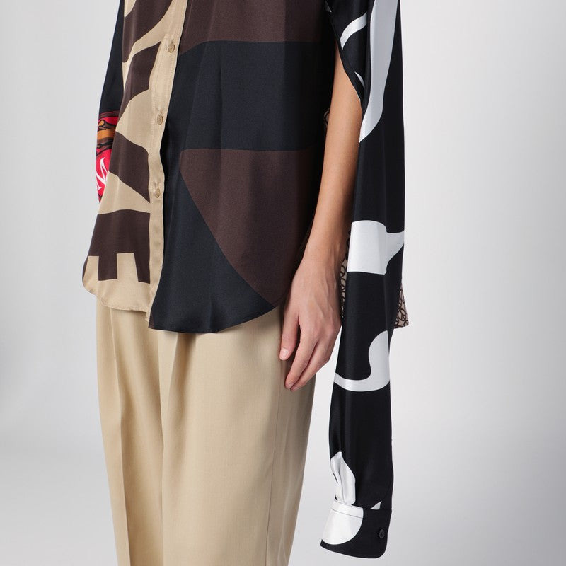 Moschino Silk Patchwork Shirt Women - 3