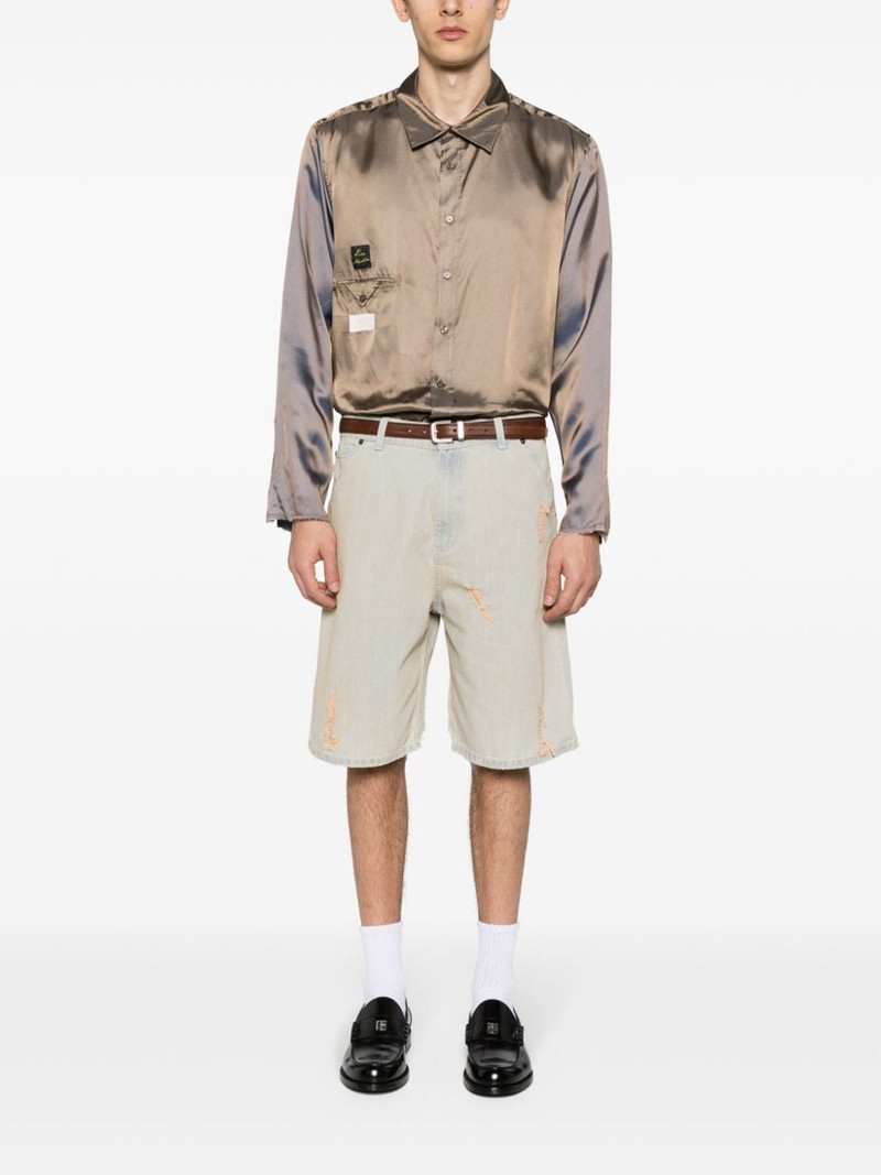 Martine Rose logo-patch iridescent shirt outlook