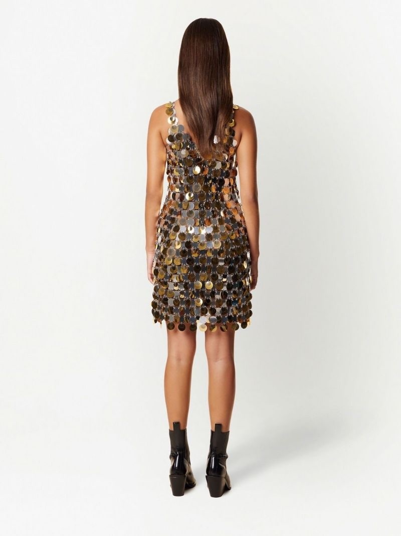 paillette-chainmail sparkle minidress - 3