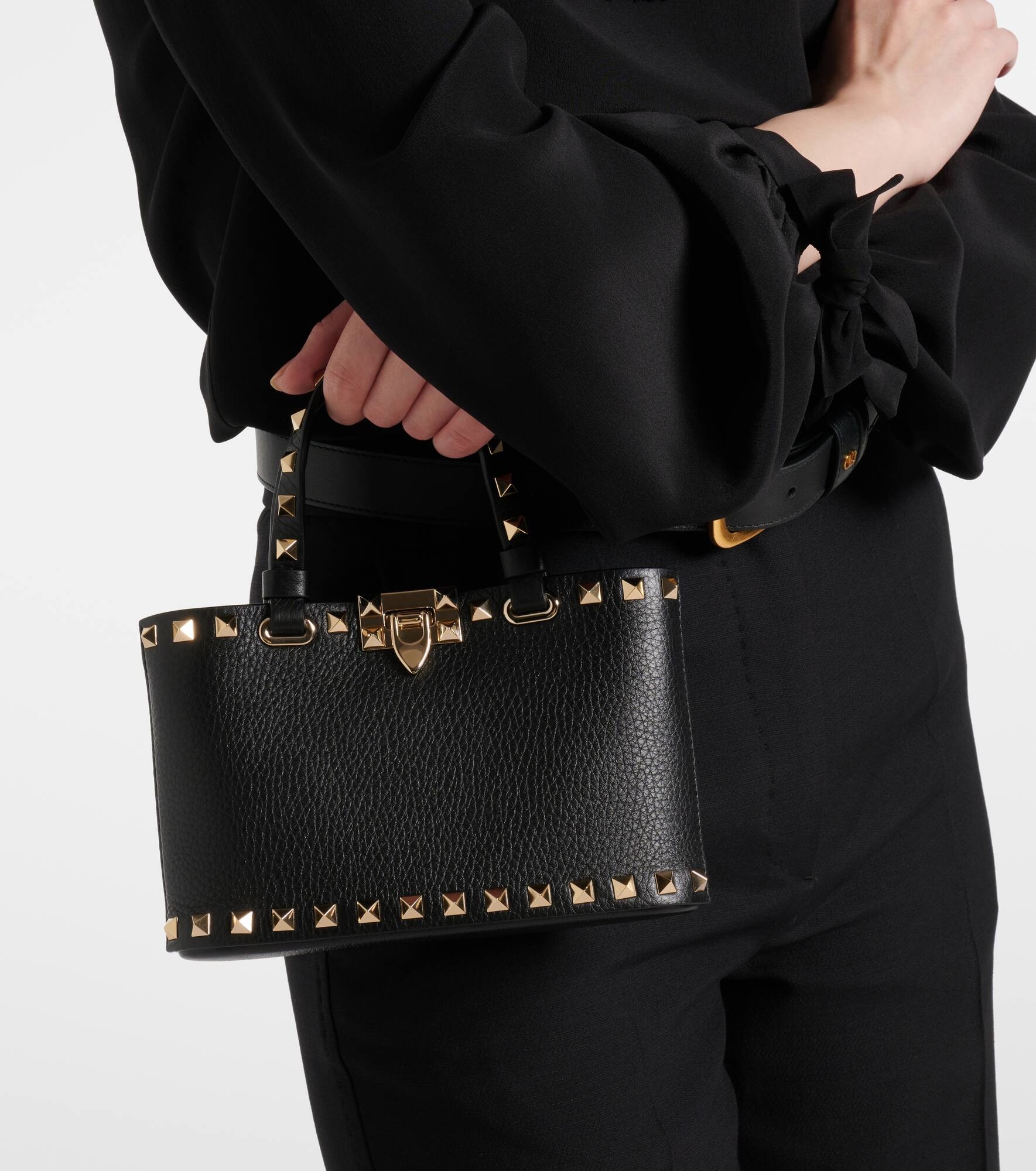 Rockstud leather tote bag - 2