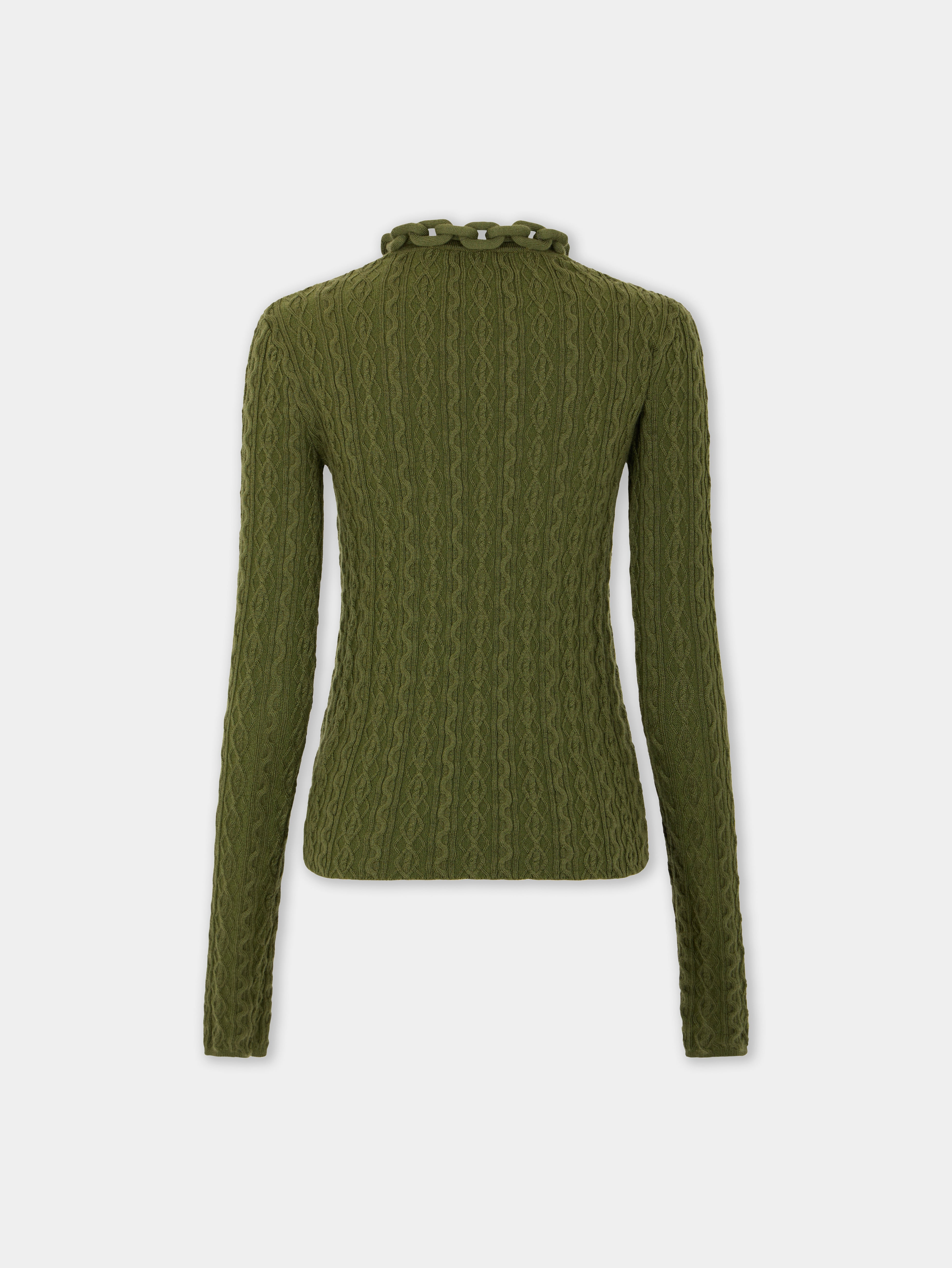 KHAKI SWEATER IN WOOL - 6