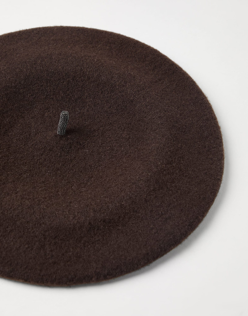 Brunello Cucinelli Wool beret with Precious detail outlook