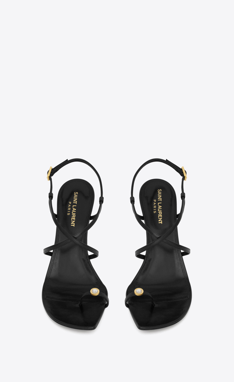 SAINT LAURENT date sandals in smooth leather outlook