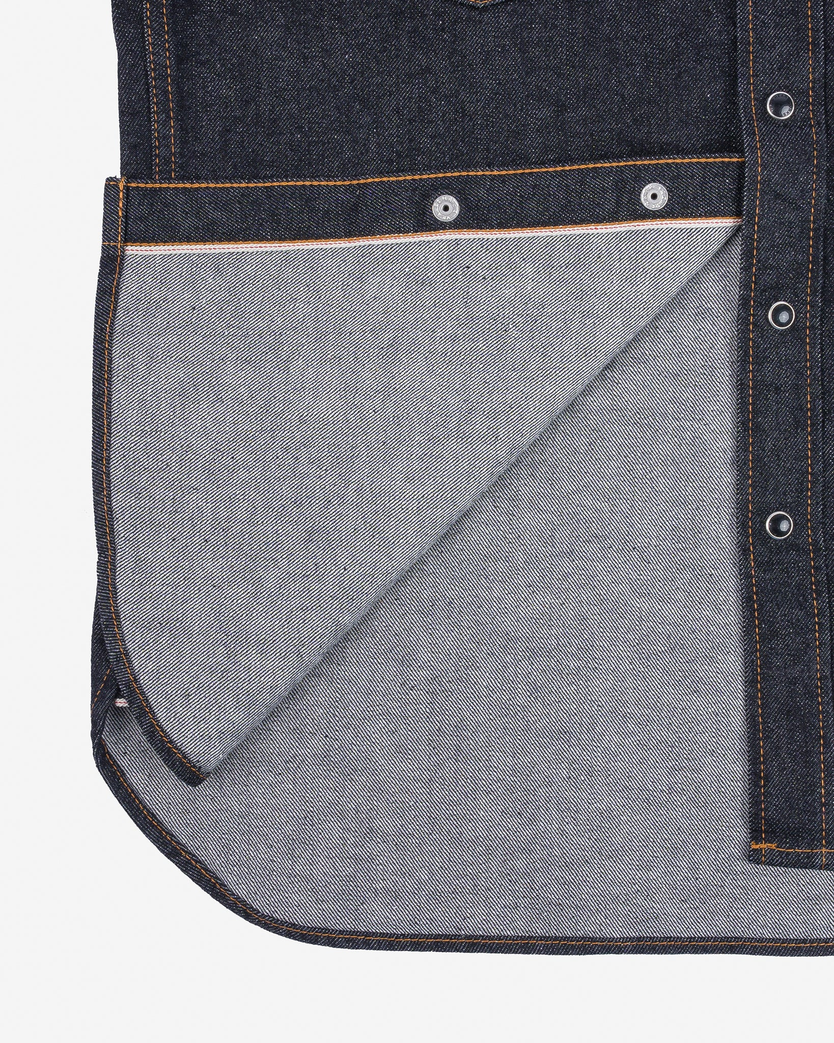 IHSH-33-BLK 12oz Selvedge Denim Western Shirt - Black - 19