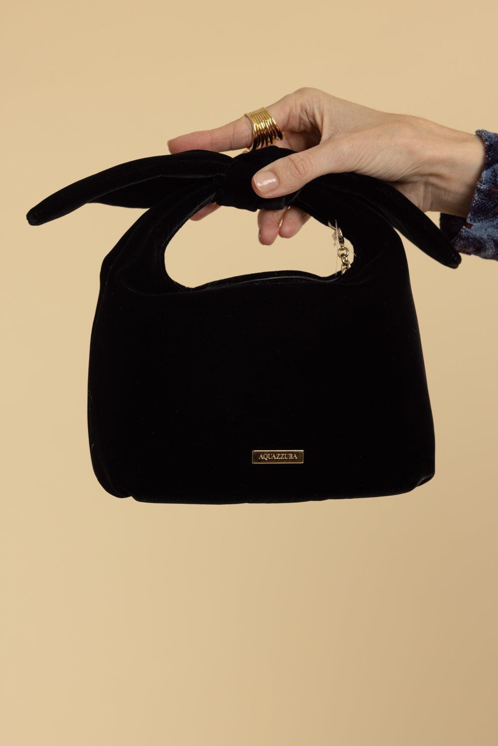 Bow Tie Hobo Mini Bag - Black Light Gold - 3