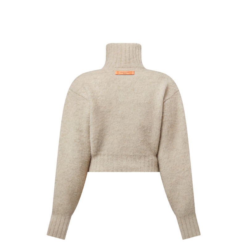 Cropped Brushed Knit Pullover 3