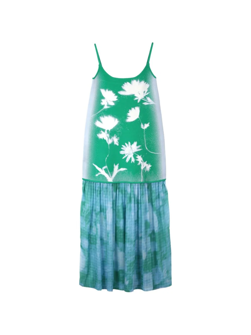 flower-print drop-waist maxi dress - 1
