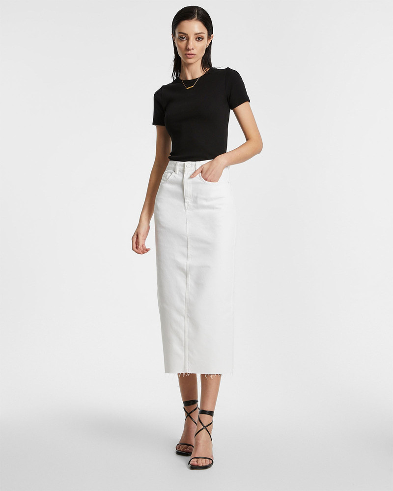 Ksubi GRADUATE MIDI SKIRT BLANC outlook