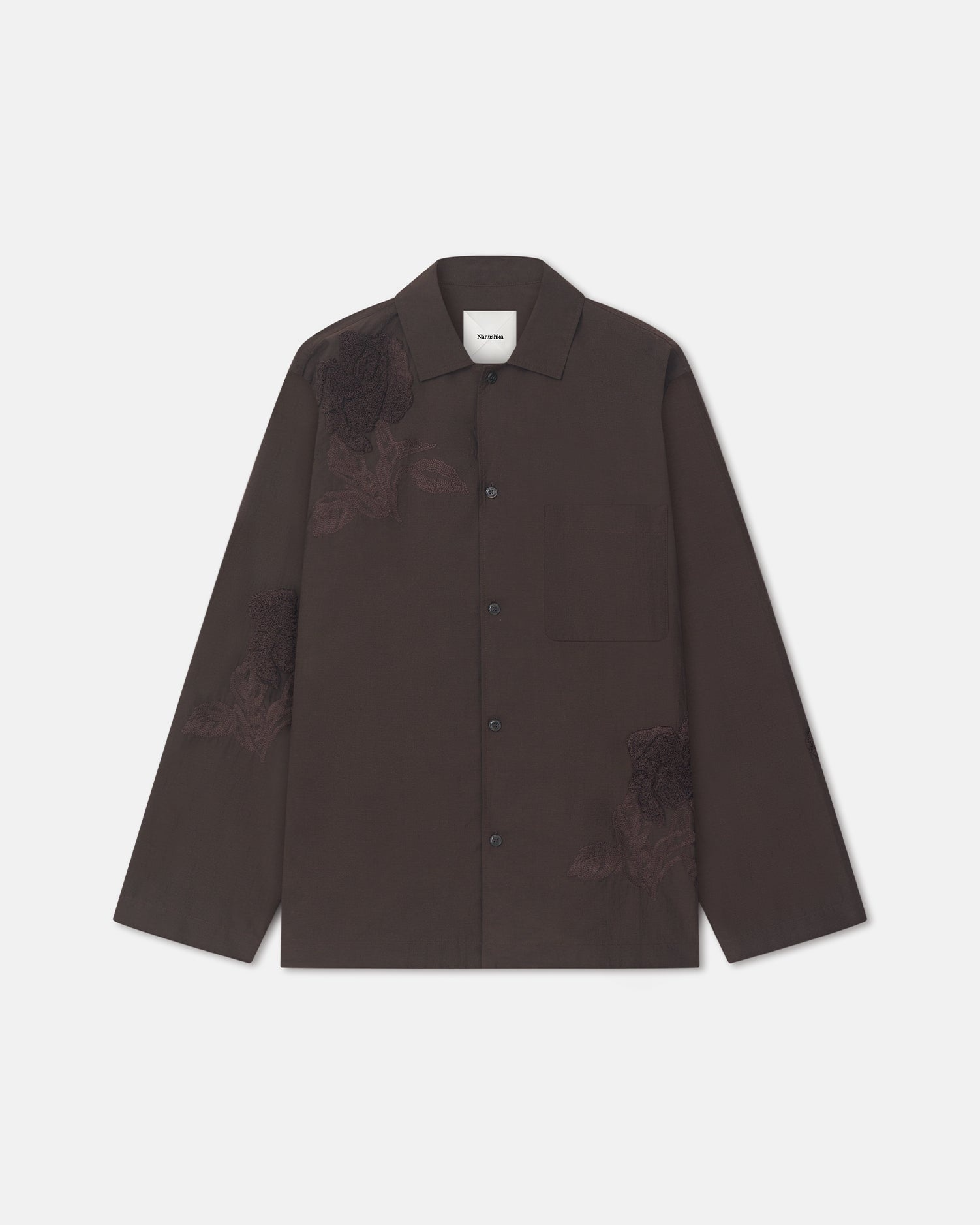 Embroidered Cotton Crepe Shirt - 1