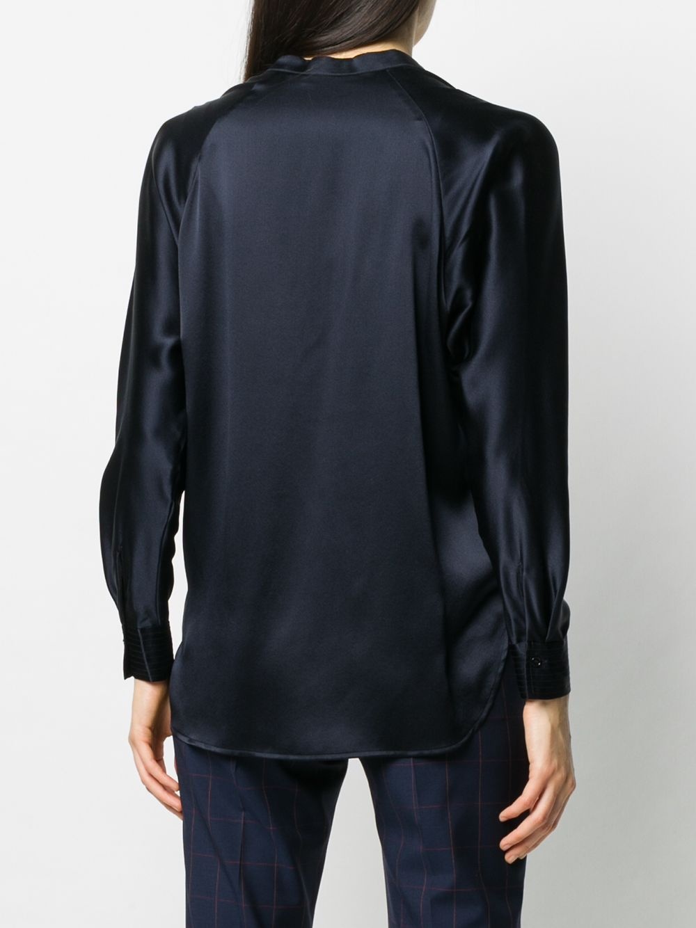 long-sleeved open front blouse - 4