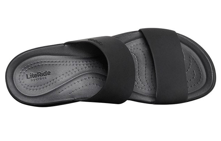 (WMNS) Crocs Brooklyn Lightweight Black Sandals 206219-060 - 5