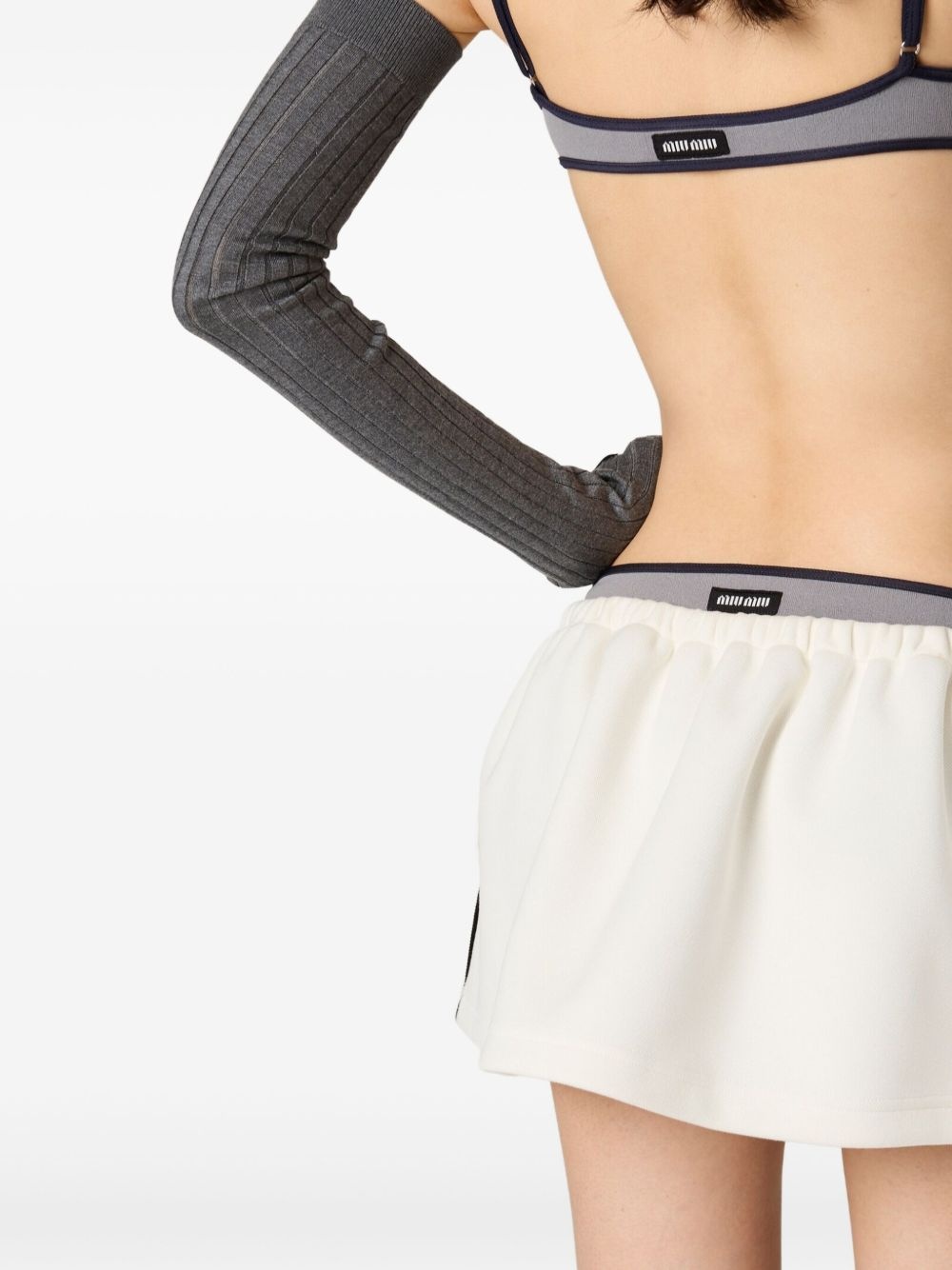 cotton-jersey mini skirt - 4