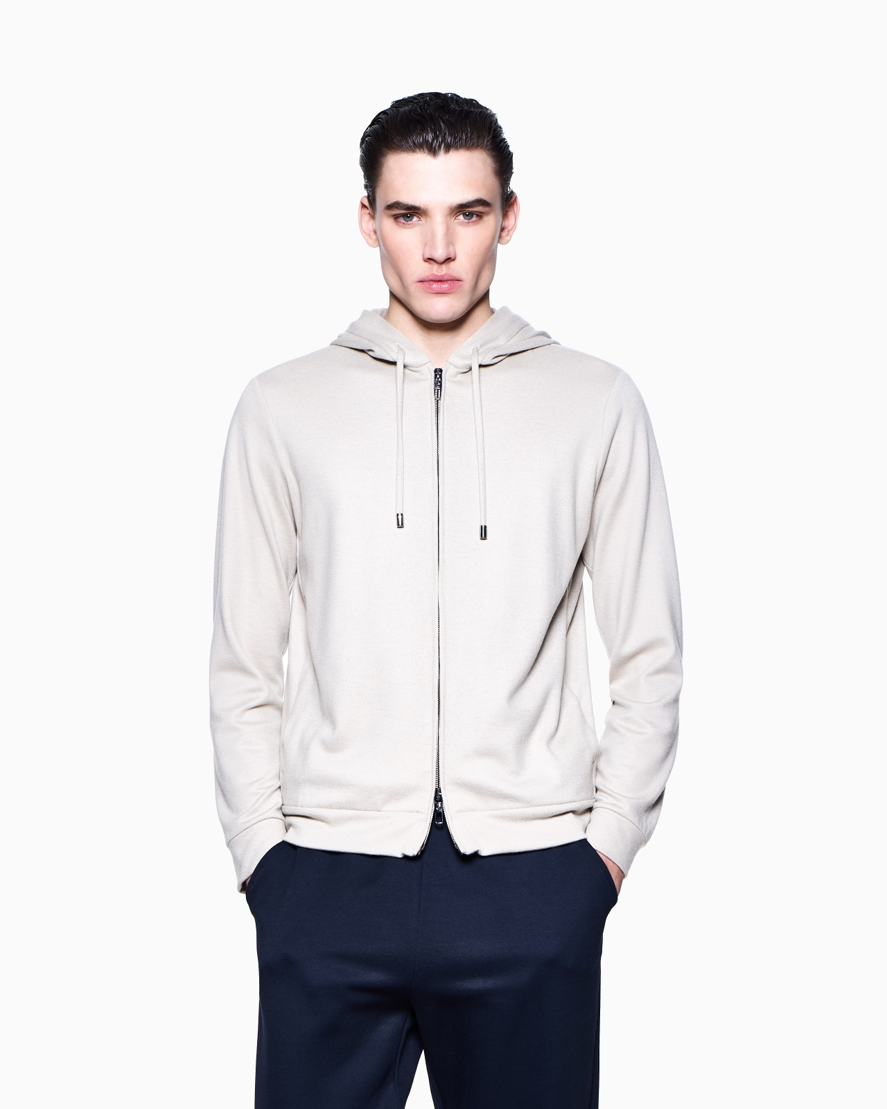 HOODED SWEATSHIRT IN PURE CASHMERE CLOTH - 4