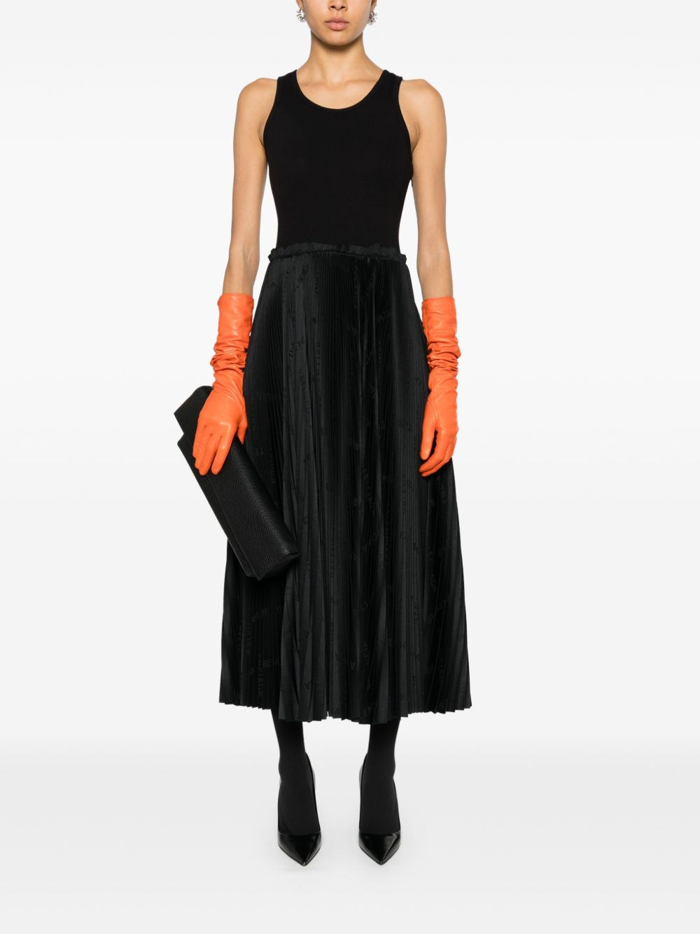 scoop-neck pleated midi dress - 2