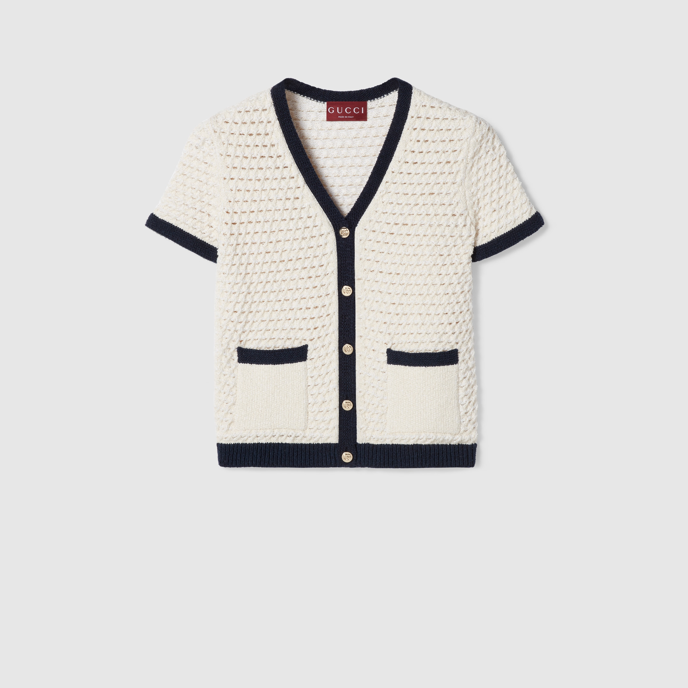 Fine cotton crochet cardigan - 1